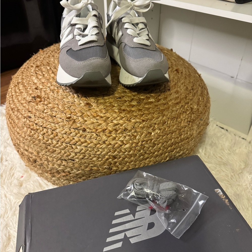 New Balance Gray and White Athletic Shoes